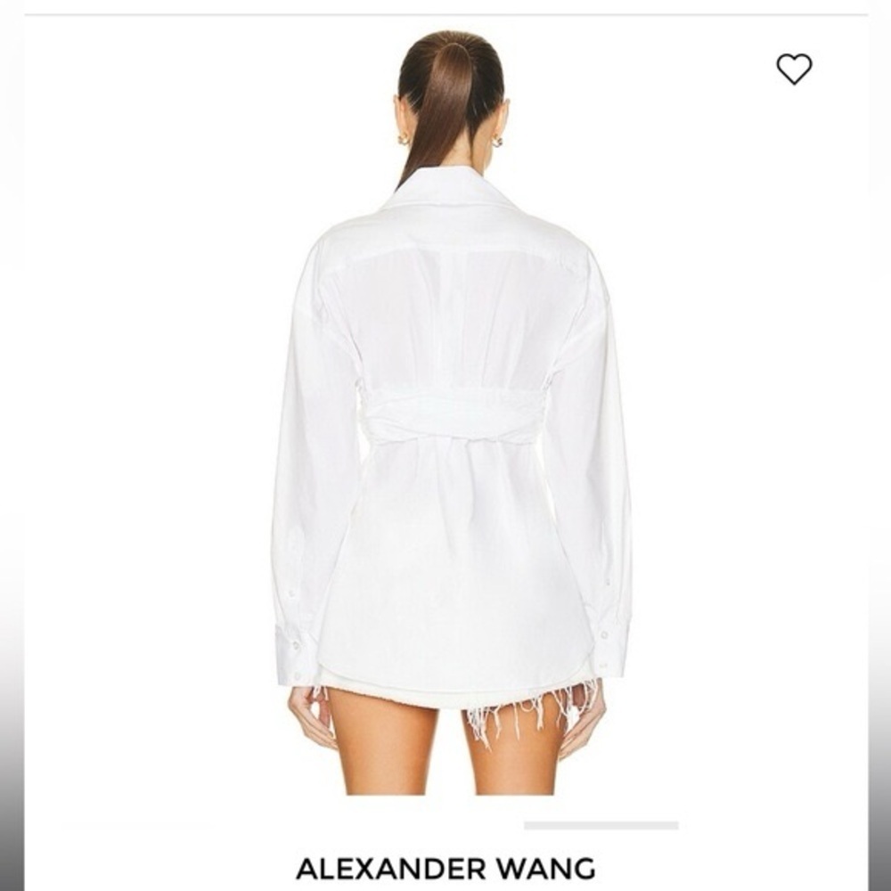 NWT Alexander Wang ruched bandeau overlay open front shirt (T2) - Picture 3 of 8